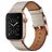 Mobigear Firenze Leder Apple Watch Armband Dornschließe - 49/46/45/44 mm - Beige