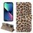 Mobigear Leopard iPhone 14 Hülle Klapphülle Geldbörse - Gelb