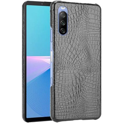 Mobigear Croco Sony Xperia 10 III Hardcase Backcover - Schwarz