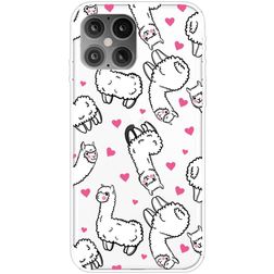 Mobigear Design iPhone 12 Pro Max Hülle Flexibles TPU Backcover - Alpaka
