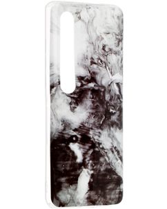 Mobigear Marble Xiaomi Mi 10 Hülle Flexibles TPU Backcover - Schwarz / Weiß