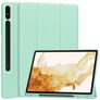 Mobigear Tri-Fold Gel Samsung Galaxy Tab S9 Plus Hülle TPU,Kunstleder Klapphülle + Stifthalter - Türkis