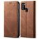 Mobigear Denim Slim Samsung Galaxy A21s Hülle Klapphülle Geldbörse - Braun
