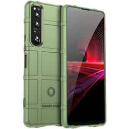 Mobigear Rugged Shield Sony Xperia 1 V Hülle Flexibles TPU Backcover Stoßfest - Grün