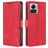 Mobigear Croco Motorola Edge 30 Ultra Klapphülle Portemonnaie - Rot