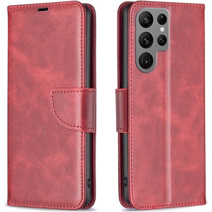 Mobigear Excellent Samsung Galaxy S24 Ultra Hülle Klapphülle Geldbörse - Rot