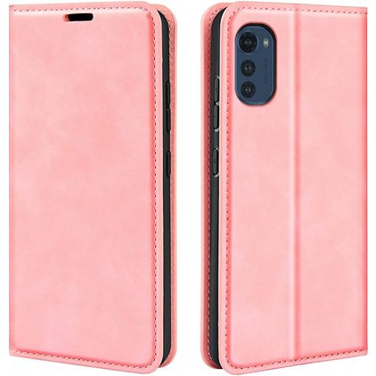 Mobigear Retro Slim Motorola Moto E32s Klapphülle Portemonnaie - Pink