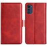 Mobigear Slim Magnet Motorola Moto E32 Hülle Klapphülle Geldbörse - Rot