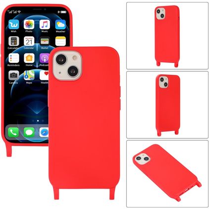 Mobigear Lanyard iPhone 14 Plus Silikon Handykette - Rot