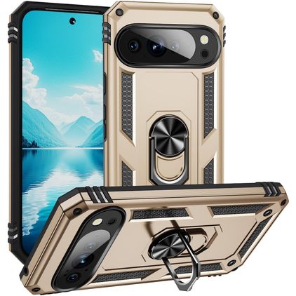 Mobigear Armor Ring Google Pixel 10 Pro XL Hardcase Backcover Shockproof mit Ringhalter - Gold