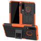 Mobigear Tire Samsung Galaxy A50 Hülle Hardcase Backcover Stoßfest mit Ständer - Schwarz / Orange