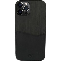 Valenta Card Slot iPhone 13 Pro Echtleder Backcover mit Kartenfach - Schwarz