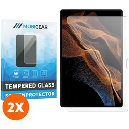 Mobigear Samsung Galaxy Tab S8 Ultra Panzerglas Gehärtetes Glas Displayschutz - Hüllenfreundlich (2er Pack)