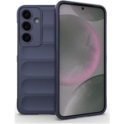 Mobigear Bumpy Samsung Galaxy S25 Plus Hülle Flexibles TPU Backcover - Dunkelblau