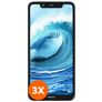Mobigear Premium Nokia 5.1 Plus Panzerglas Gehärtetes Glas Displayschutz - Hüllenfreundlich - Schwarz (3er Pack)