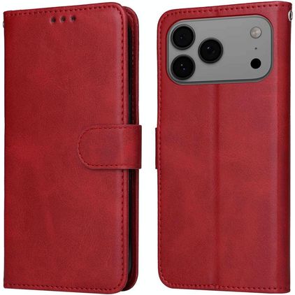 Mobigear Wallet iPhone 17 Pro Max Klapphülle Portemonnaie - Rot