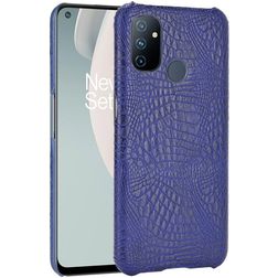 Mobigear Croco OnePlus Nord N100 Hülle Hardcase Backcover - Blau