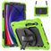 Mobigear SureGrip Xtreme Samsung Galaxy Tab S9 FE Hülle Kunststoff,Silikon Backcover + Stifthalter + Schulterträger + Ständer - Grün