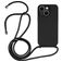 Mobigear Lanyard iPhone 14 Silikon Handykette - Schwarz