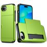 Mobigear Card iPhone 17e Hülle Hardcase Backcover Stoßfest mit Kartenhalter - Grün