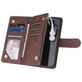 Mobigear Zipper iPhone 12 Pro Hülle Klapphülle Geldbörse - Braun
