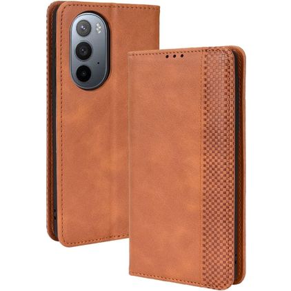 Mobigear Sensation Motorola Edge X30 Hülle Klapphülle Geldbörse - Cognac