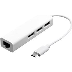 Mobigear USB-C auf Ethernet / USB-A Hub - Weiß