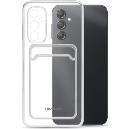Mobilize Gelly Card Durchsichtig Samsung Galaxy A14 Hülle Flexibles TPU Backcover mit Kartenhalter - Transparent