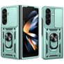 Mobigear Armor Ring Cam Slide Samsung Galaxy Z Fold 8 Ultra Hülle Hardcase Backcover Stoßfest mit Ringhalter und Kamera Slider - Grün