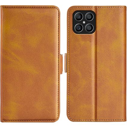 Mobigear Slim Magnet HONOR X8 Hülle Klapphülle Geldbörse - Cognac