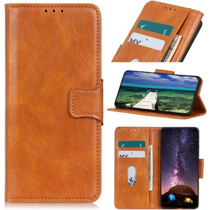Mobigear Classy iPhone 14 Pro Max Hülle Klapphülle Geldbörse - Cognac