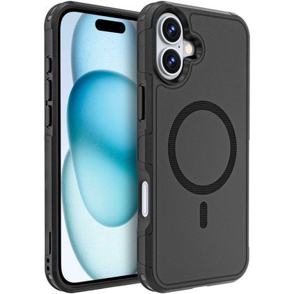Mobigear Traveller iPhone 16 Plus MagSafe Hülle Hardcase Backcover Stoßfest - Schwarz