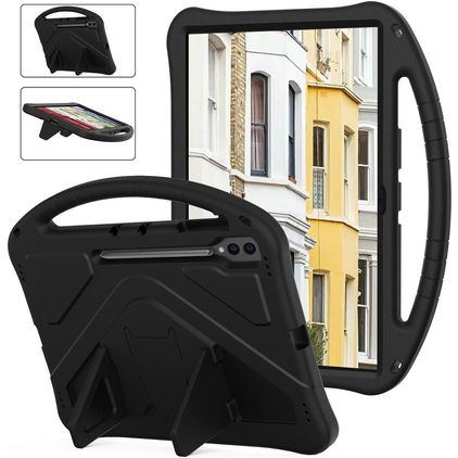 Mobigear AeroArmor Samsung Galaxy Tab S10 Ultra Tablet Hülle für Kinder mit Tragegriff + Stifthalter - Schwarz