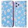 Mobigear Daisies iPhone 12 Pro Max Hülle Klapphülle Geldbörse - Blau