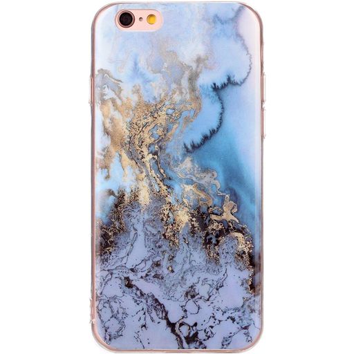 Mobigear Marble iPhone 6s Hülle Flexibles TPU Backcover - Blau