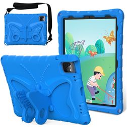 Mobigear Butterfly iPad Air 11 Zoll (2024) Hülle EVA Schaum Backcover + Schulterträger + Ständer - Blau