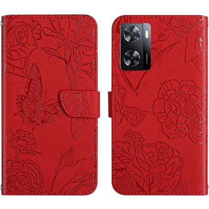 Mobigear Butterfly Realme Narzo 50 5G Hülle Klapphülle Geldbörse - Rot