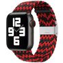 Mobigear Braided Nylon Apple Watch Armband Klappschließe - 42/41/40/38 mm - Schwarz / Rot