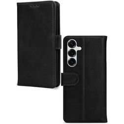 Mobilize Wallet Samsung Galaxy S25 Plus Hülle Echtes Leder Klapphülle Geldbörse - Schwarz