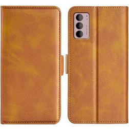 Mobigear Slim Magnet Motorola Moto G42 Klapphülle Portemonnaie - Cognac