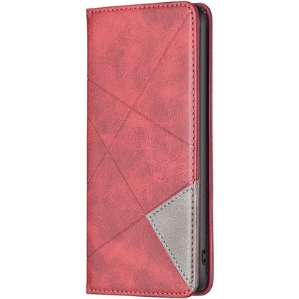 Mobigear Rhombus Slim OPPO Find X5 Lite Hülle Klapphülle - Rot