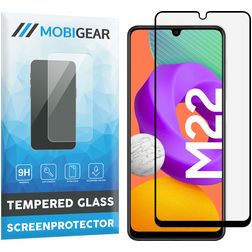 Mobigear Premium Samsung Galaxy M22 Panzerglas Displayschutz - Hüllenfreundlich - Schwarz