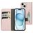 Mobiparts Classic Wallet iPhone 15 Hülle Klapphülle Geldbörse - Pink