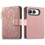 Mobigear Flowers iPhone Duo Hülle Klapphülle Geldbörse - Pink