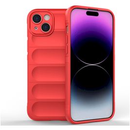 Mobigear Bumpy iPhone 15 Plus Hülle Flexibles TPU Backcover - Rot