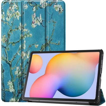 Mobigear Tri-Fold Samsung Galaxy Tab S6 Lite Hülle Klapphülle - Mandelblüten