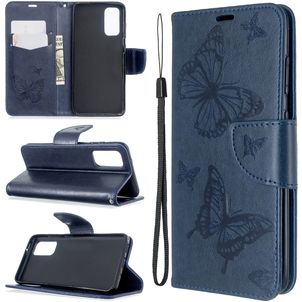 Mobigear Butterfly Samsung Galaxy S20 Hülle Klapphülle Geldbörse - Blau