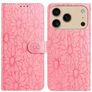 Mobigear Flowers iPhone 17 Pro Max Hülle Klapphülle Geldbörse - Pink