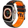 Mobigear Aero Armor Silikon Apple Watch Armband Dornschließe - 49/46/45/44 mm - Schwarz / Orange