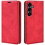 Mobigear Retro Slim Samsung Galaxy S25 FE Hülle Klapphülle Geldbörse - Rot